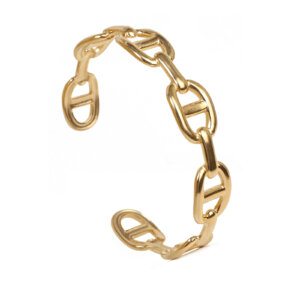 Trendy 18K Gold Plated Stainless Steel Bangle Bracelet