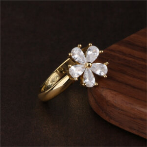 Sparkling 18K Gold Plated Cubic Zircon Rings Collection