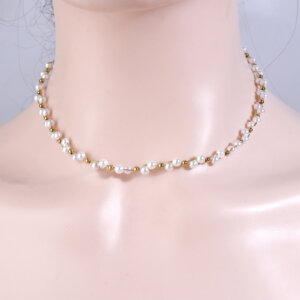 Modern 18K Gold Plated Braided Pearl Necklace with Refined Craftsmanship