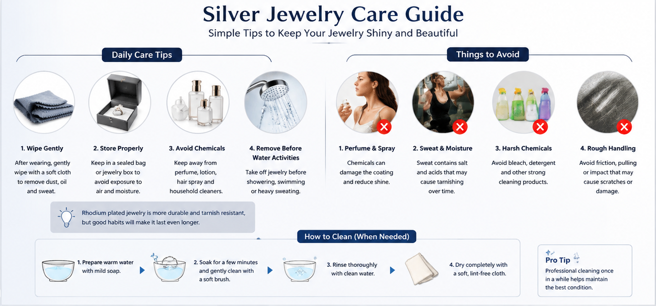 Hexingsheng Jewelry | ¿Qué es el baño de rodio y por qué es popular en la joyería de plata? Hexingsheng Jewelry | ¿Qué es el baño de rodio y por qué es popular en la joyería de plata?